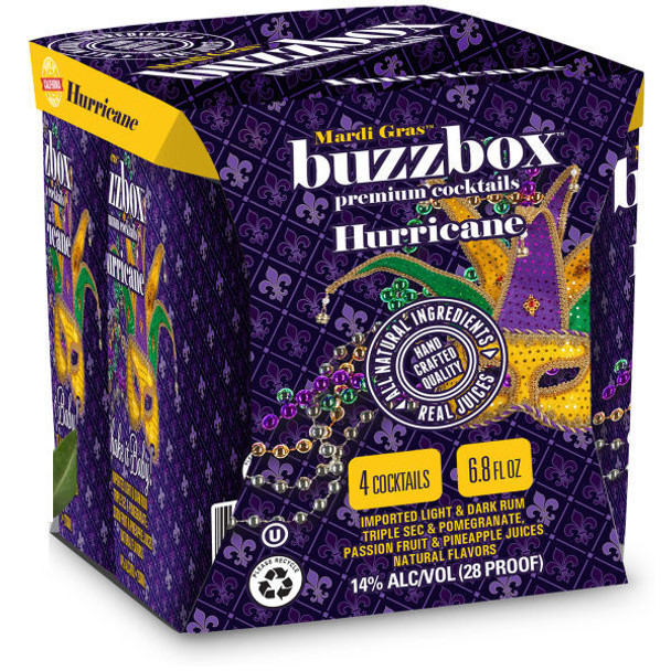 Buzzbox Hurricane Cocktails 200ml 4 Pack