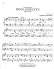 Image: the first page of the score of "Panis Angelicus" or "Bread of Angels" by Cesar Franck, as arranged for two pedal harps by Daniel Burton. The piece is played in 4/4 time with one sharp. Image: the first page of the score of "Panis Angelicus" or "Bread of Angels" by Cesar Franck, as arranged for two pedal harps by Daniel Burton. The piece is played in 4/4 time with one sharp.