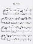 Image: the first page of the score of "Lento" by Georg Phillipp Telemann, arranged for harp by Daniel Burton. The piece is played in 4/4 time, with two sharps. Image: the first page of the score of "Lento" by Georg Phillipp Telemann, arranged for harp by Daniel Burton. The piece is played in 4/4 time, with two sharps.