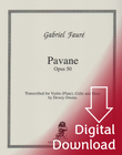 Faure/Owens: Pavane Op. 50 for Violin (or flute), Cello, and Harp (Digital Download) Faure/Owens: Pavane Op. 50 for Violin (or flute), Cello, and Harp (Digital Download)