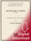 Bach JS/Carman: Air for the G String (fl/vc/hp) (Digital Download) Bach JS/Carman: Air for the G String (fl/vc/hp) (Digital Download)