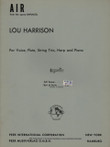 Harrison: Air from the opera Rapunzel for Voice, Flute, String Trio, Harp, and Piano (Set of Parts)