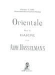 Hasselmans: Orientale pour la Harpe Op. 38