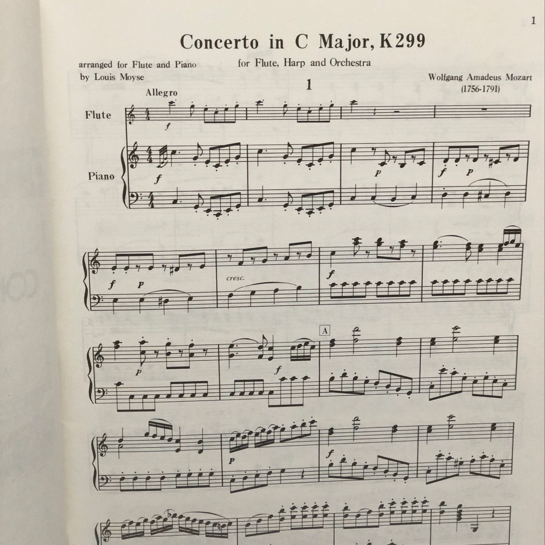 Piano and Flute arrangement of Mozart Concerto in C major