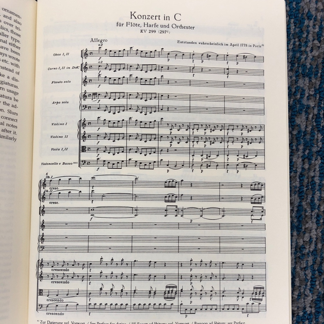 Mozart Flute and Harp Concerto Study Score - Vanderbilt Music Company