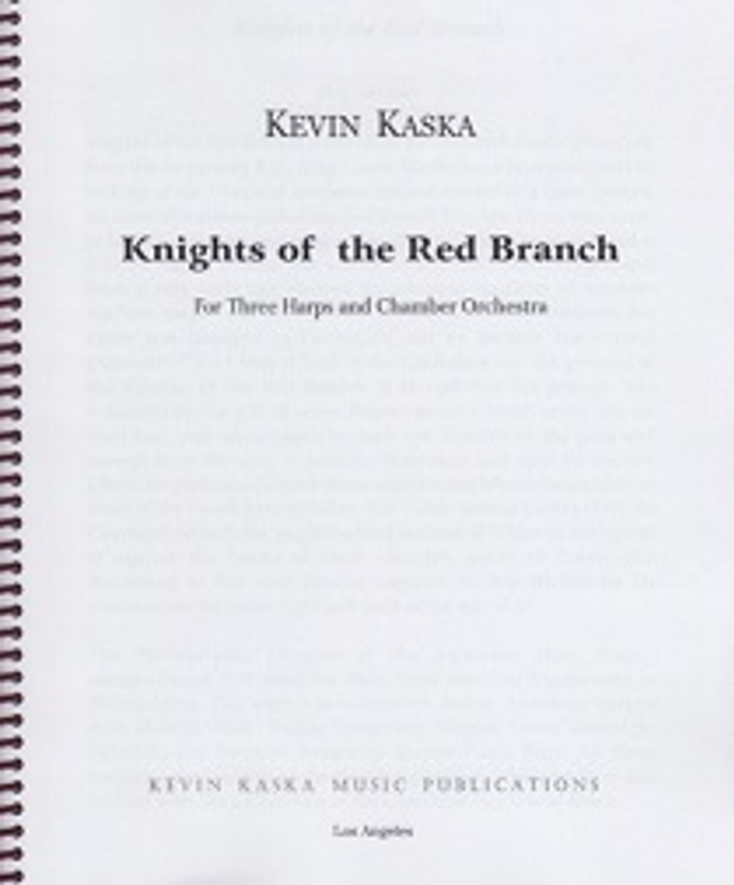 Menneskelige race Sindsro mynte Kaska: Knights of the Red Branch for Three Harps and Chamber Orchestra  (Score) - Vanderbilt Music Company