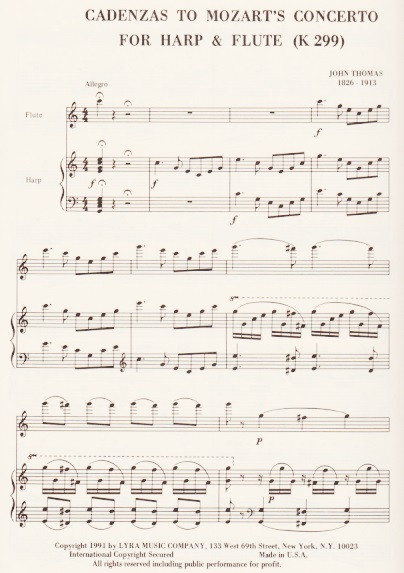 Thomas: Cadenzas to Mozart's Concerto for Harp & Flute