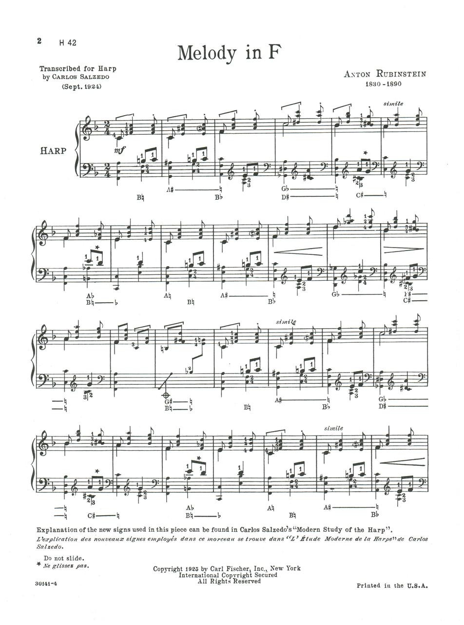 Rubenstein/Salzedo: Melody in F