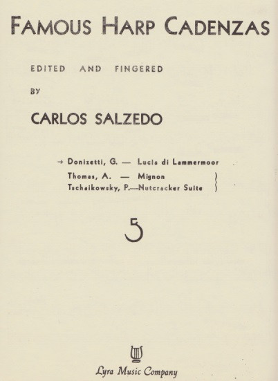 Donizetti/Salzedo: Famous Harp Cadenzas (Lucia di Lammermoor