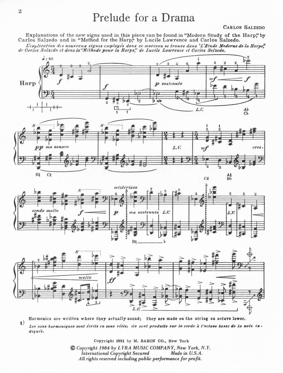 Salzedo: Prelude for a Drama - Vanderbilt Music Company