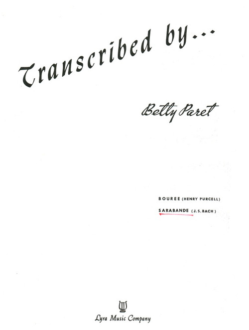 JS Bach/Paret: Sarabande for Harp Solo JS Bach/Paret: Sarabande for Harp Solo