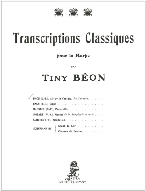 Bach/Beon: Air de la Cantate 'La Pentecote' for Harp Solo