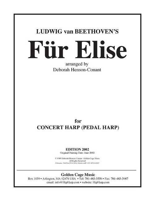 Beethoven/Henson-Conant: Für Elise - for Pedal Harp Beethoven/Henson-Conant: Für Elise - for Pedal Harp