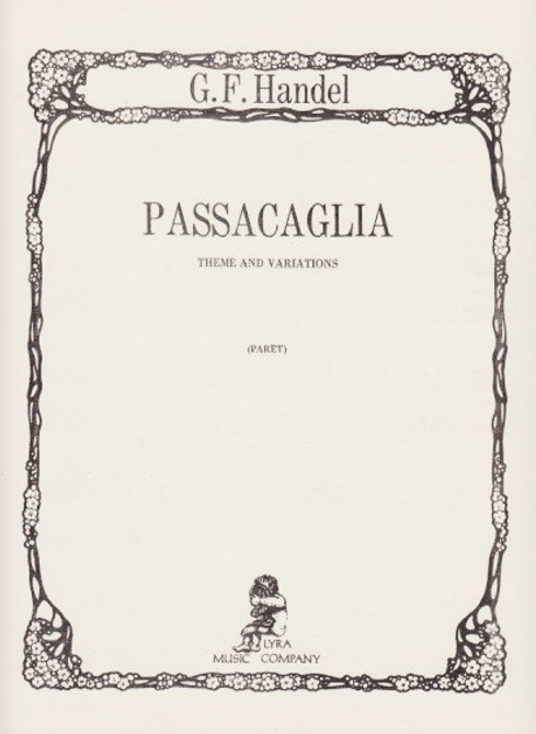 Handel/Paret: Passacaglia (Digital Download) Handel/Paret: Passacaglia (Digital Download)