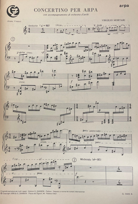 SHOPWORN Mortari: Concertino per Harpe (Set of Parts)