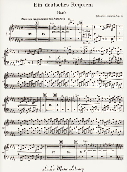 Brahms: Ein Deutsches Requiem (A German Requiem) (Harp Part)