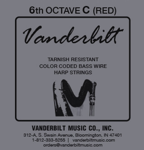 Vanderbilt Color-Coded Bass Wire: 6th octave C (Red)