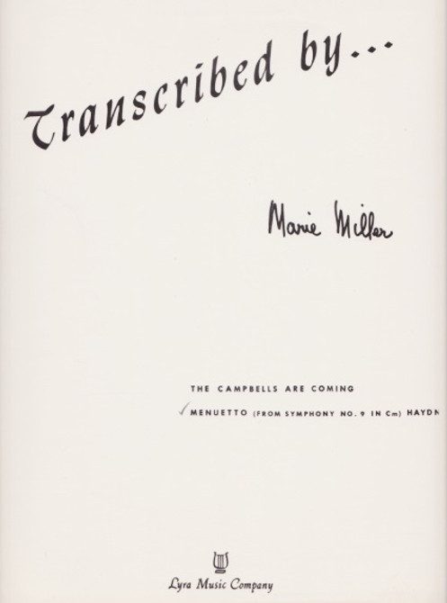 Haydn/Miller: Menuetto (From Symphony No. 9 in C Minor)