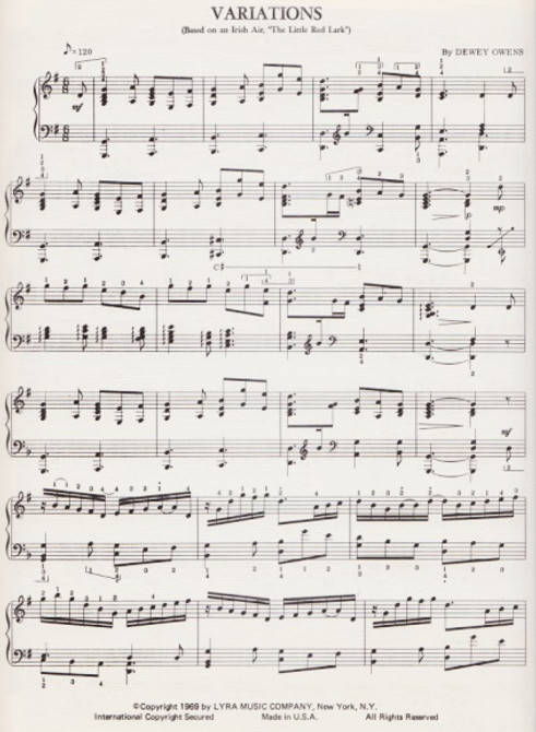 Owens: Variations on the Irish air "The Little Red Lark" Owens: Variations on the Irish air "The Little Red Lark"