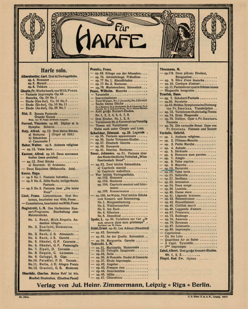 Verdalle: Barcarolle Op. 10 for Harp Solo