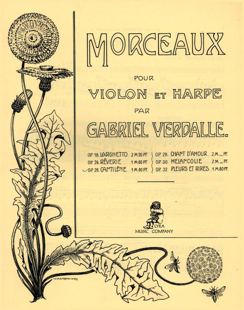 Verdalle: Cantilene Op. 26 for Violin and Harp