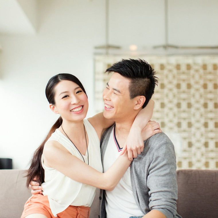 young family without kids doing health screen