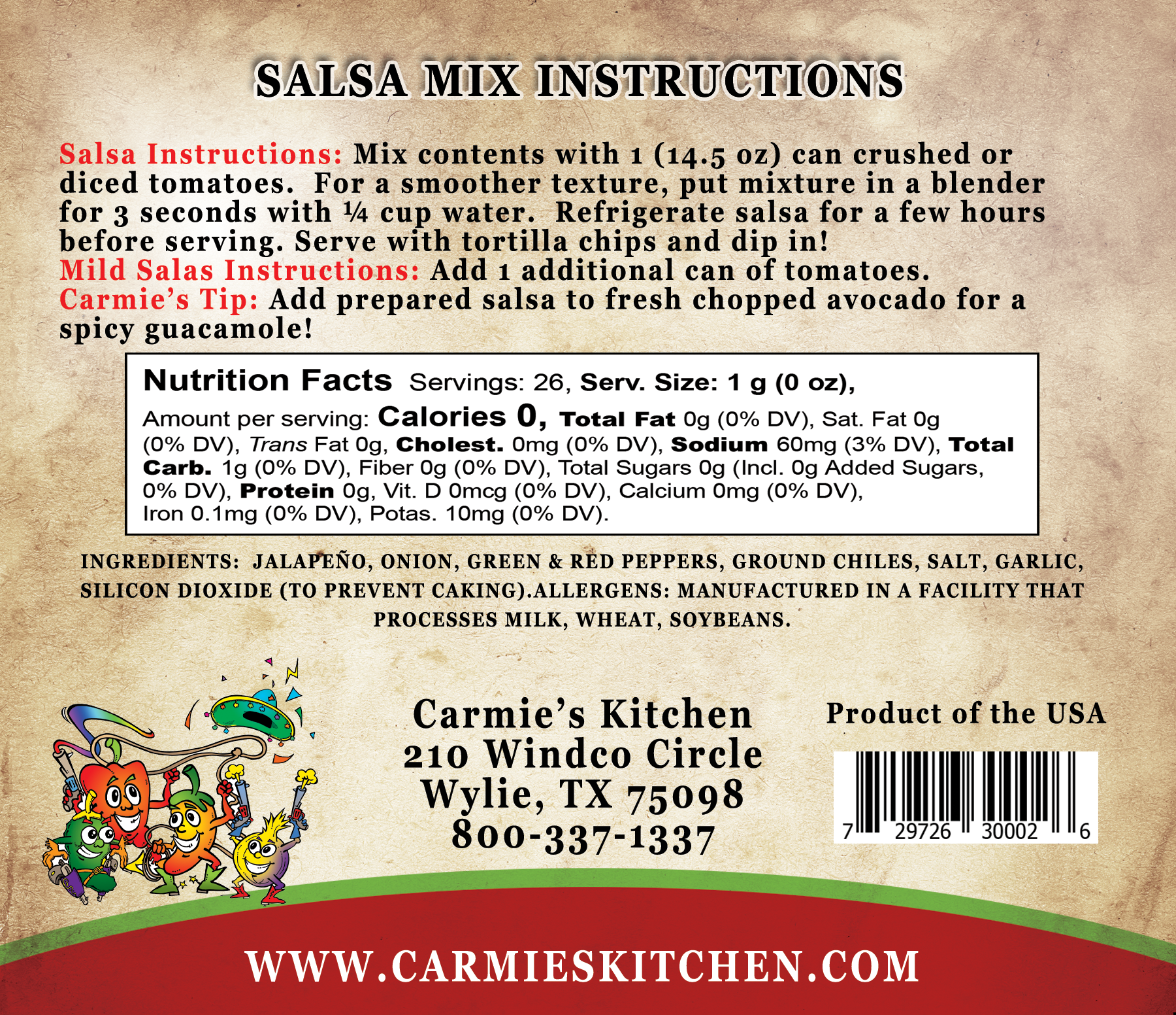 Salsa Mix | All Natural | Carmie's Kitchen