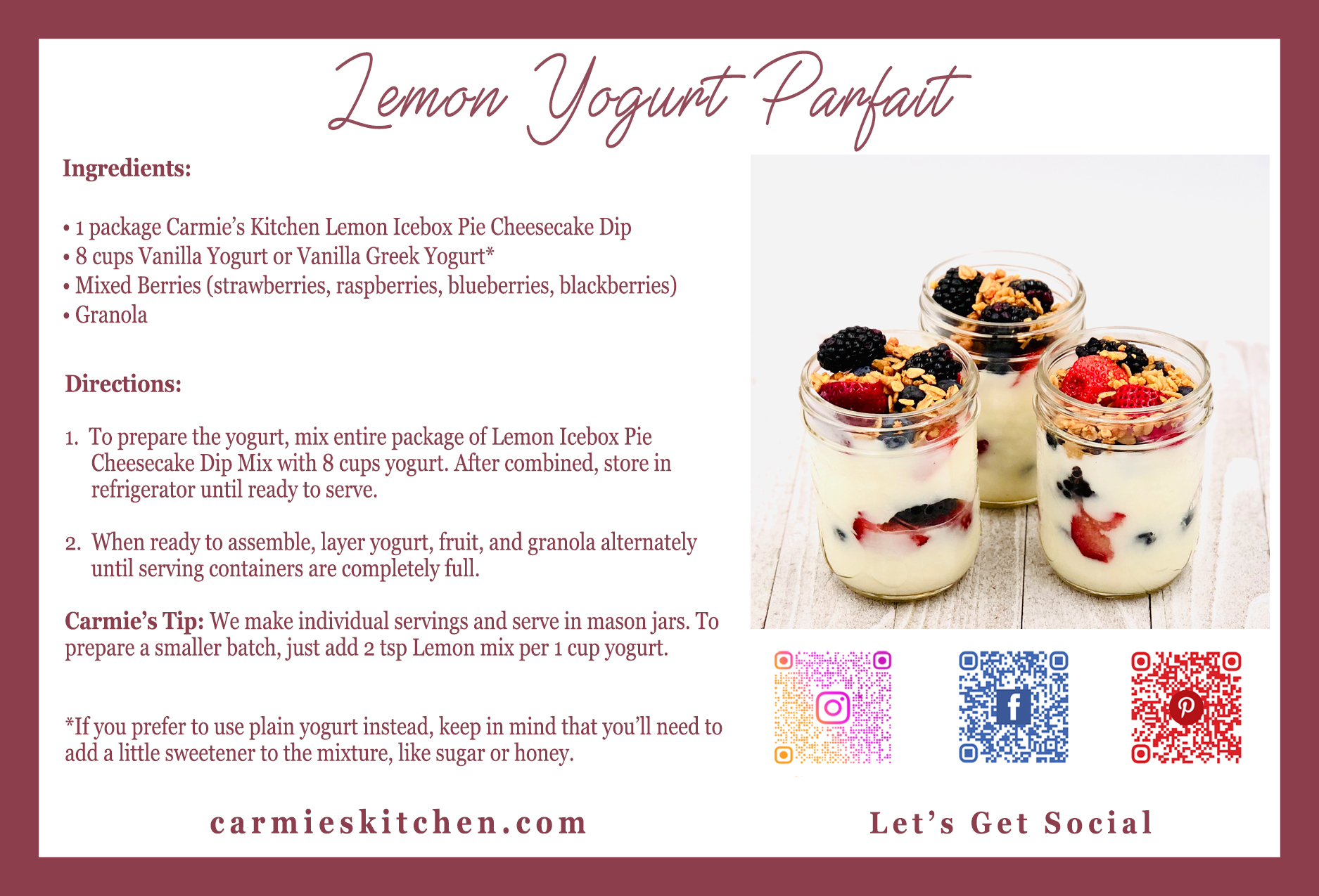 Lemon Yogurt Parfait