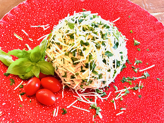 Pepperoni Pizza Cheeseball - Carmie's Kitchen