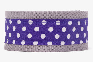 Purple Dots Fabric Dog Collar