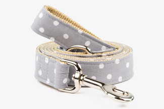 Gray Wonky Dots Fabric Dog Collar