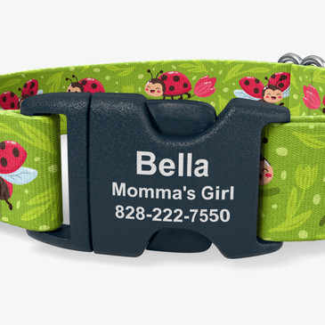 closeup of buckle personalization