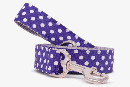 Purple Dots Fabric Dog Collar