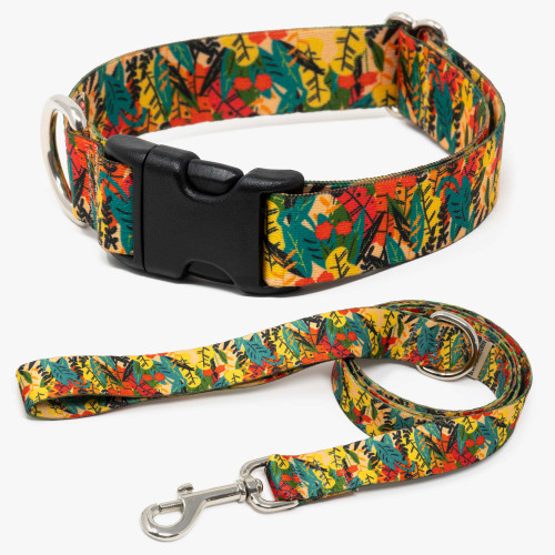 Jungle Overgrowth Dog Collar & Leash Set