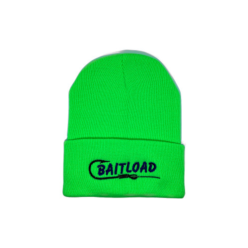 Neon Green BAITLOAD Branded Knit Stocking Hat