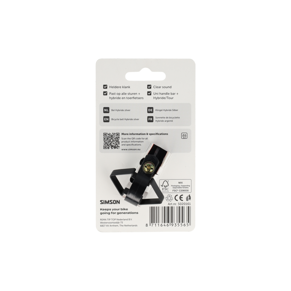 Simson Fietsbel Hybride – Zilver