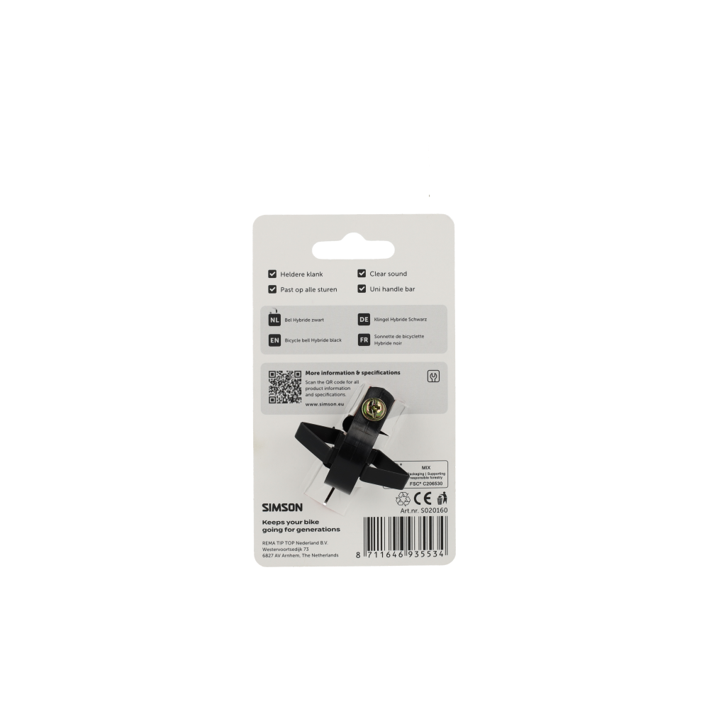 Simson Fietsbel Hybride – Zwart