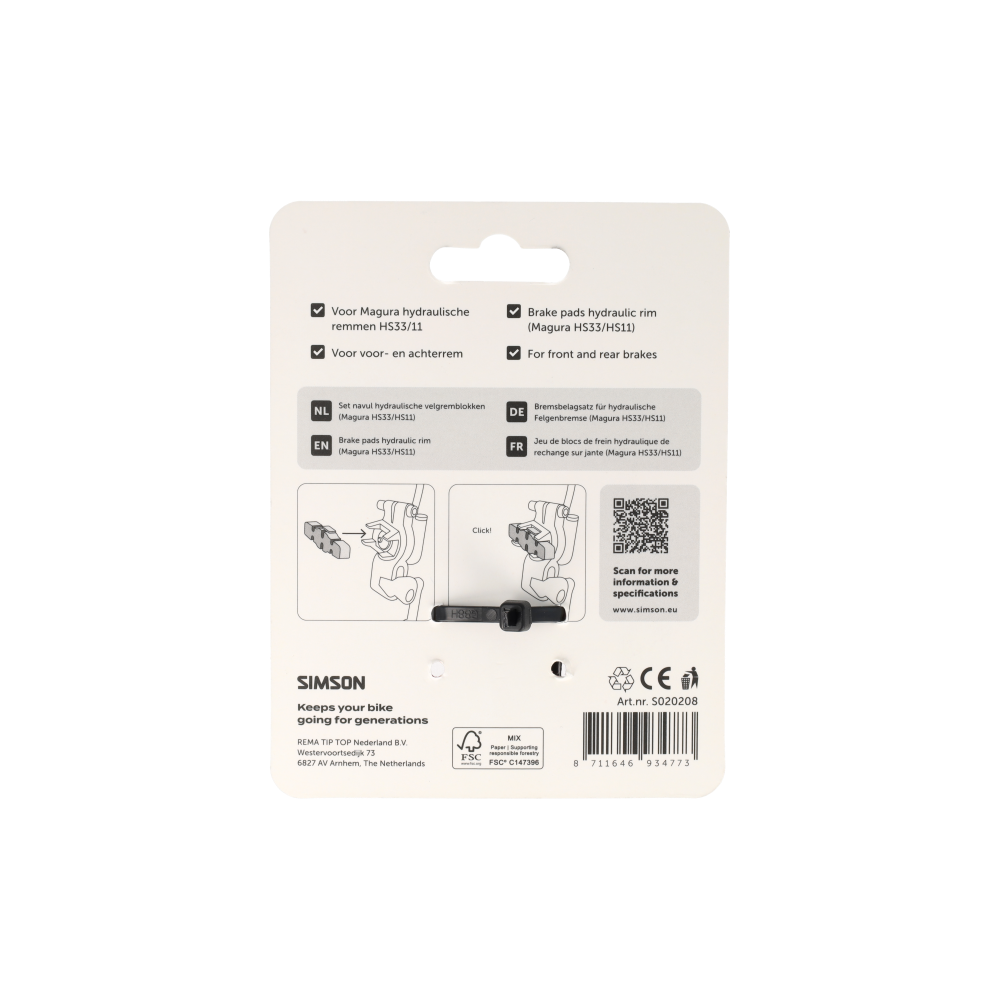 Simson Remblokken voor Magura Hydraulisch – HS33/HS11