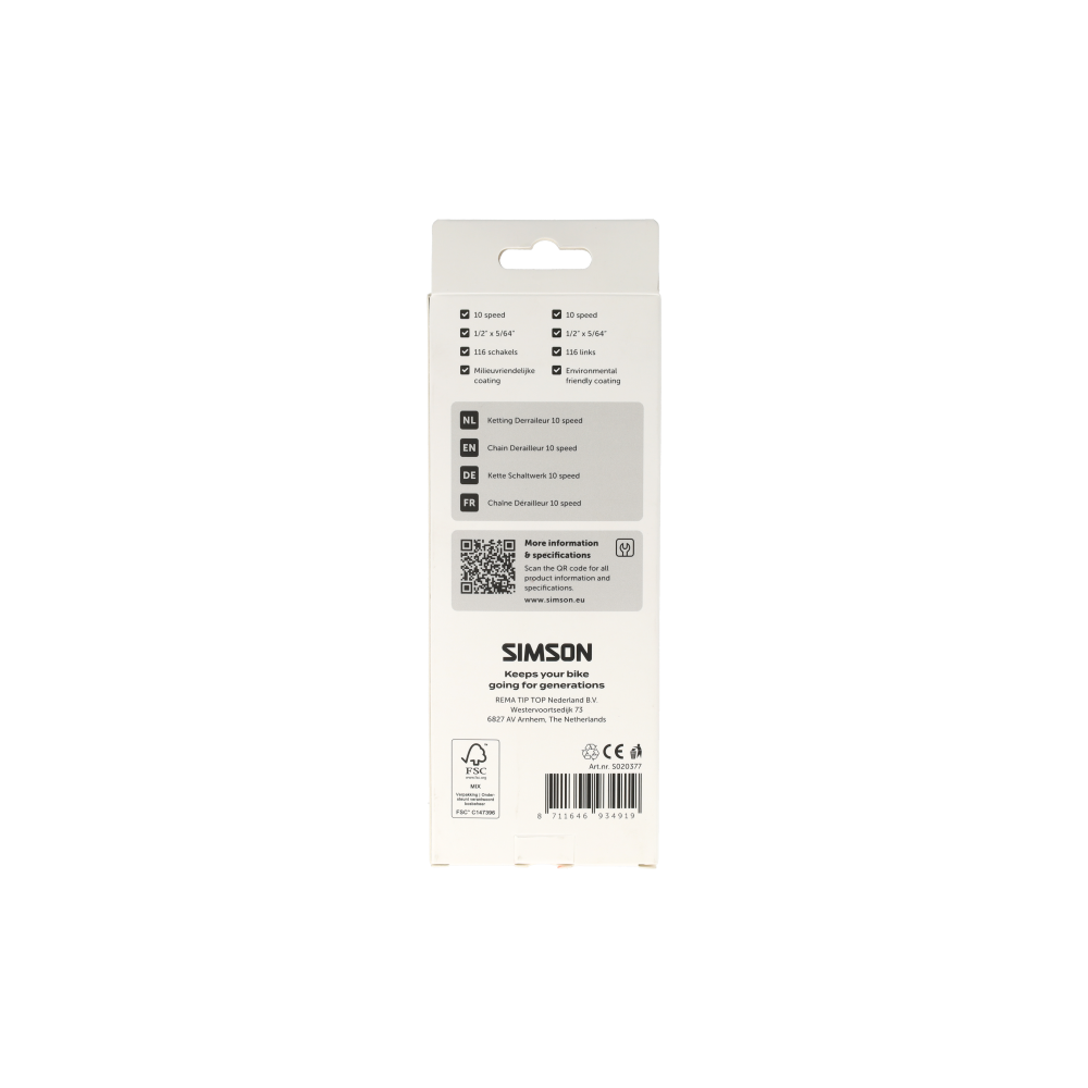 Simson Fietsketting Derailleur 10 Speed