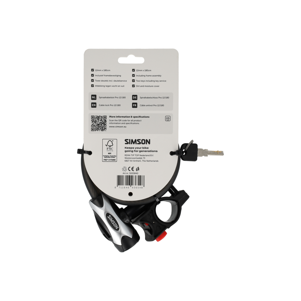 Simson Kabelslot Pro XXL – 12mm x 180cm