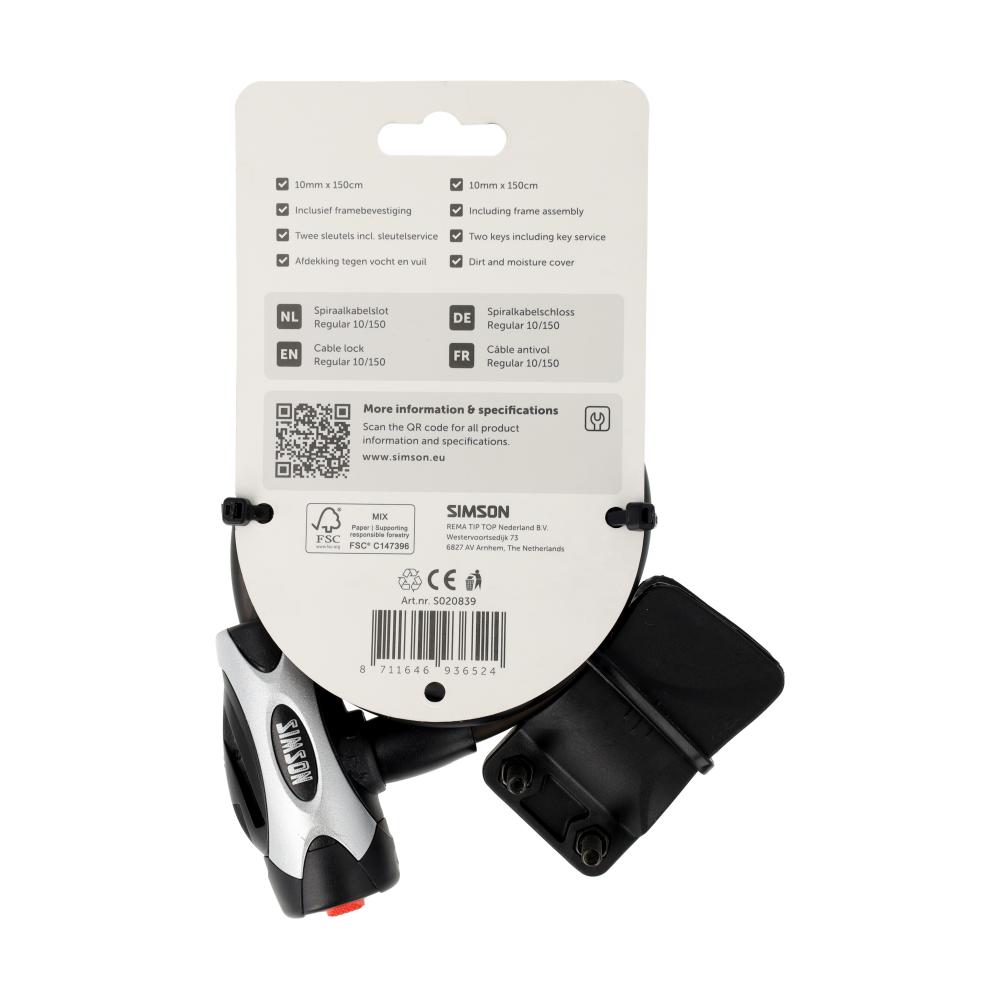 Simson Kabelslot Regular XL – 10mm x 150cm