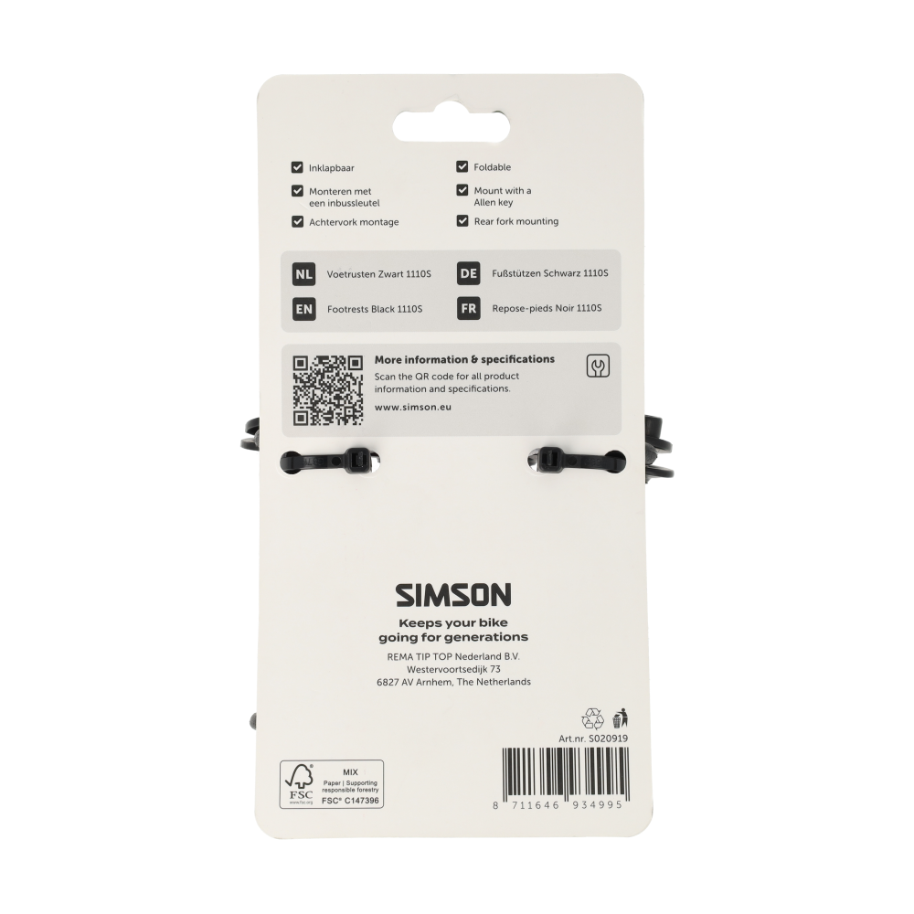 Simson Voetrusten 1110S – Universeel