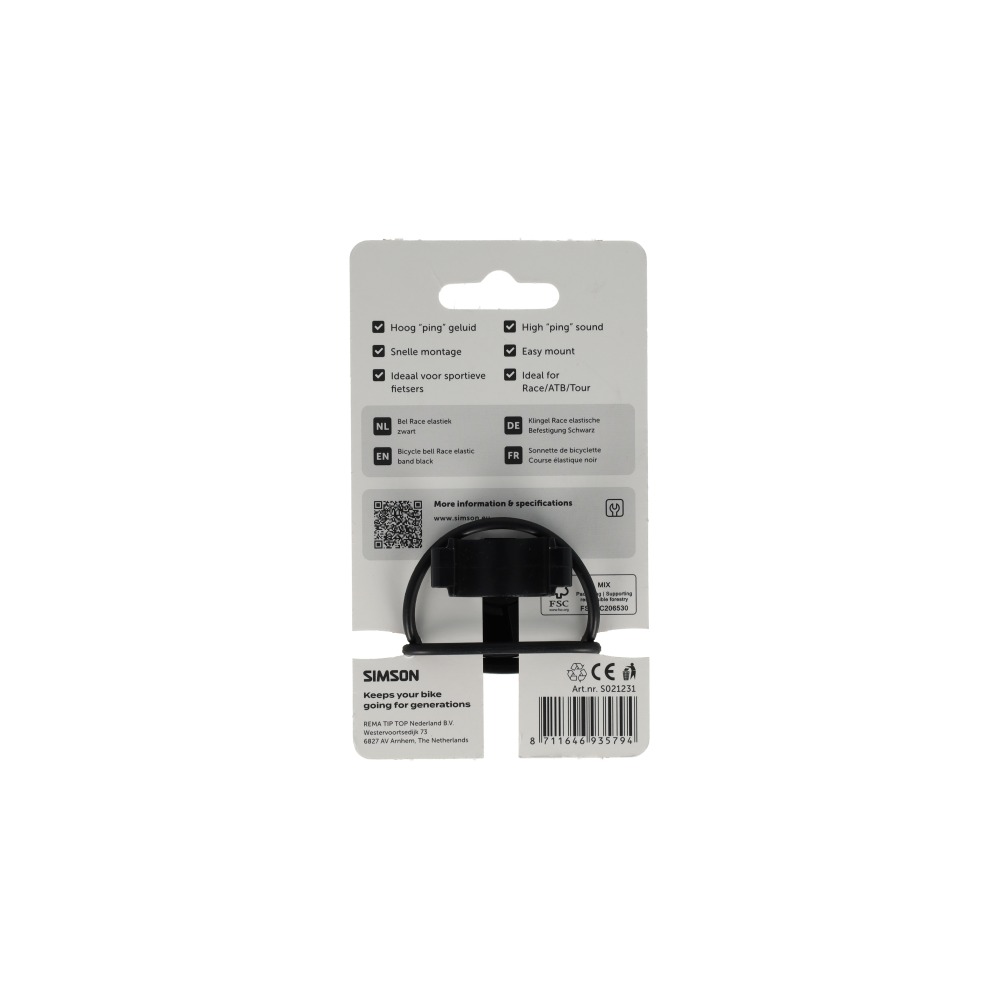 Simson Fietsbel Race – Rubber Bevestiging (45mm)