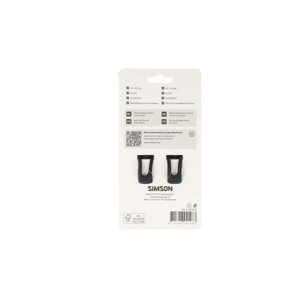 Simson Batterij LED Set Simmy – Siliconen (Zwart)