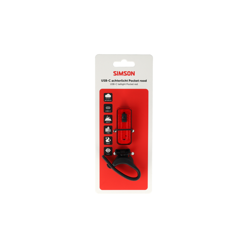 Simson LED-lamp X-line Pocket rood