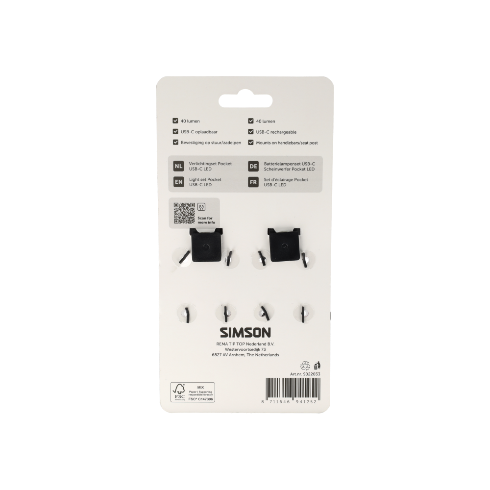 Simson Verlichtingsset Pocket – USB-C