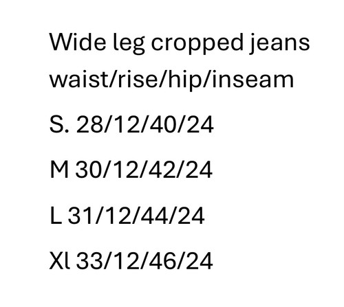 CROPPED WIDE LEG JEANS GRANNY SQUARE TRIM