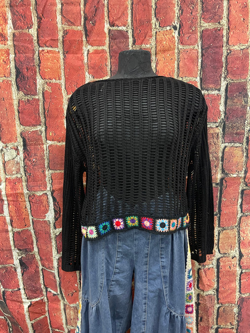lattice sweater black