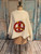 One size, peace, sign, poncho, white