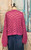Plum, crochet cropped sweater, granny square trim